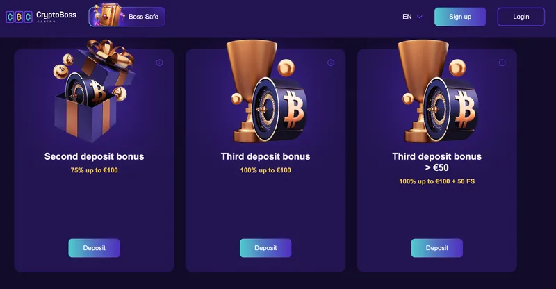 CryptoBoss Casino Bonuses